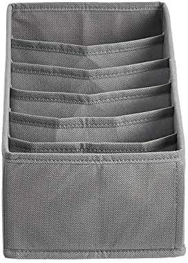 Amazon Basics Deep Drawer Organizer for Clothes, Collapsible Storage Boxes for Socks, Underwear and Baby Items, Set of 4, Gray - Image 2