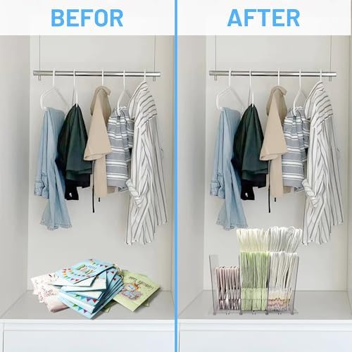 Gift Bag Storage Organizer, Acrylic Clear Shopping Bag Organizer, Adjustable Shelf Divider Bag Organizer for Small Closet, 1 Pack - Image 7