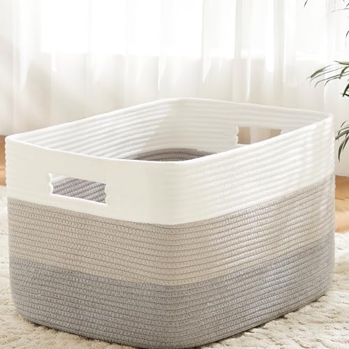 Artfeel Blanket Basket,Rectangle Woven Baskets for Storage,65L Laundry Basket for Decorative Nursery Blanket,Toys,Dirty Clothes and Magazine in Shelves,Baby Room,and Living Room by Artfeel