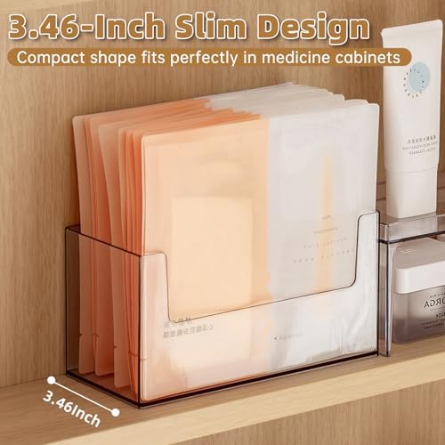 PAVSTINE 2 Pack Clear Medicine Cabinet Organizer with Raised Edge - Image 4