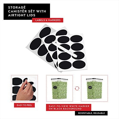 DWËLLZA KITCHEN Airtight Food Storage Container Set - 6 Pieces 1.4L - Plastic BPA Free Kitchen Pantry Storage Containers with Lids - Dishwasher Safe - Includes 8 Labels and a marker - Image 3