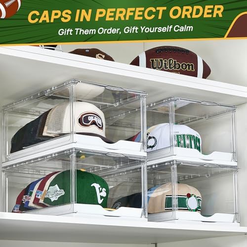 Vtopmart 8 Pack Stackable Baseball Caps Organizer, Each Holds 12 hats - Image 6