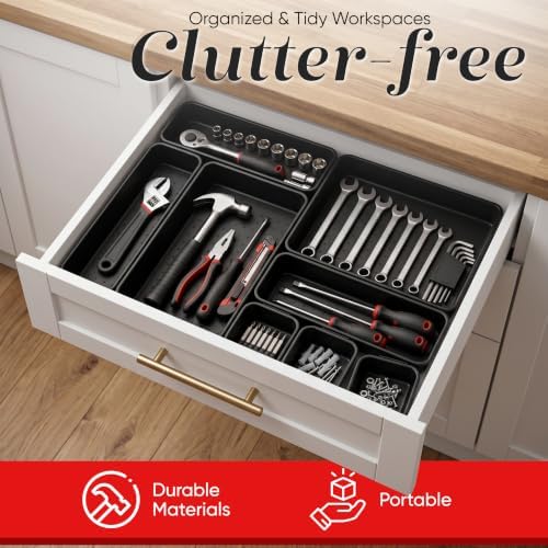 Interlocking Drawer Organizer Bins 8 Pcs, Desk Drawer Organizer Tray Set - Image 5
