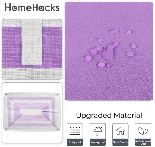 HomeHacks 2 Pack Laundry Baskets, Laundry Hampers Bags (Purple 75Lx2) - Image 5