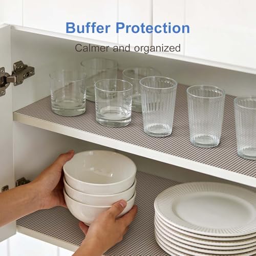 Non Adhesive Shelf Liner, 11.8 in x 9.8 ft, Wheat - Image 4
