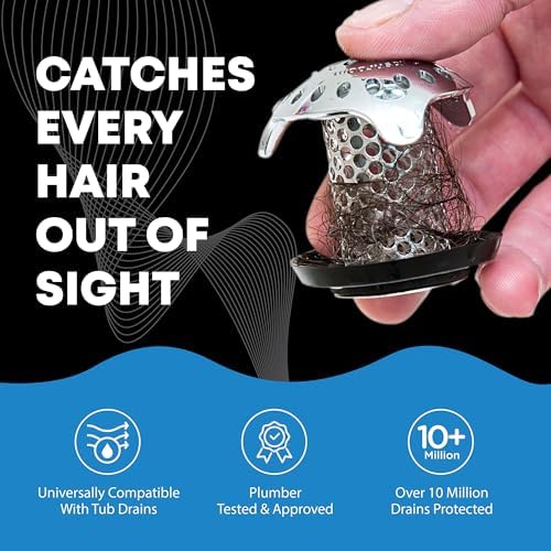 TubShroom Ultra Revolutionary Bath Tub Drain Protector Hair Catcher/Strainer/Snare, Stainless Steel, Stainless Combo - Image 6