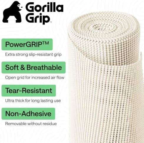 GORILLA GRIP powerGRIP Drawer Shelf and Cabinet Liner, 20"x20', Cream - Image 2