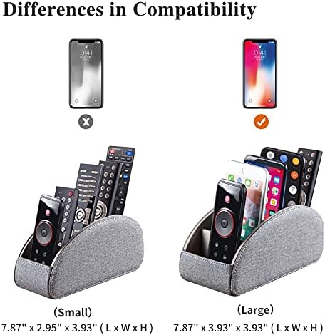 Pu Leather TV Remote Control Holder with 5 Compartments,Remote Caddy/Tray - Image 3