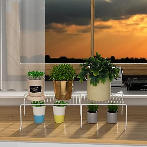 Redrubbit Cabinet Storage Shelf Rack, Expandable Metal Rustproof Kitchen Counter and Cabinet Shelf, Storage Rack Organizer Space Saver for Kitchen, Fridge, Cabinet, Bathroom, White, Set of 6 - Image 7