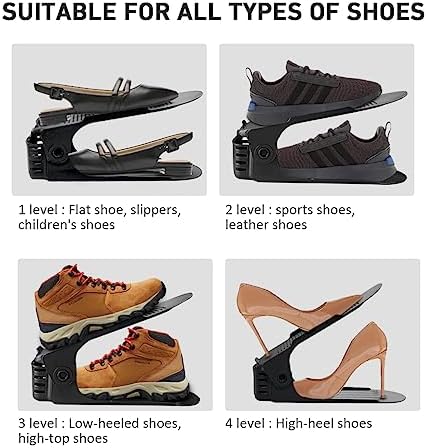 NVGSN Shoe Slot Organizer for Closet 20 Pack,Storage Space Saver 50%, Black - Image 4