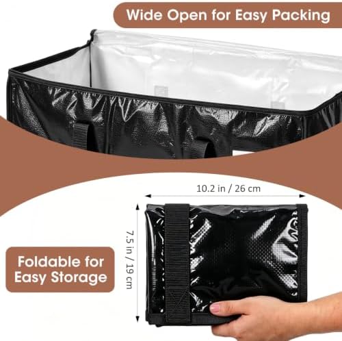 6Pcs Heavy Duty Extra Large Moving Bags Black Storage Totes Fold Flat - Image 7
