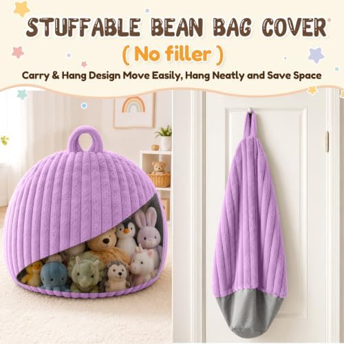 Bean Bag Cover No Filler Stuffed Animal Storage Bean Bag Chair Cover - Image 6