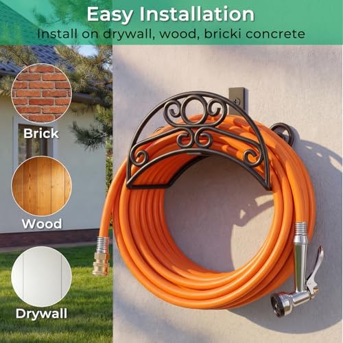 TomCare Garden Hose Holder Wall Mount, 150FT Capacity Water Hose Hanger - Image 3