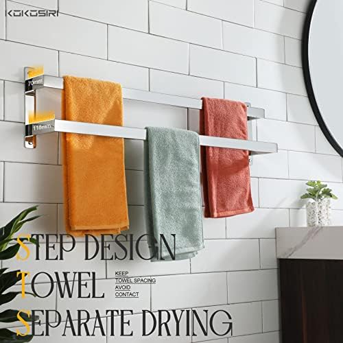 KOKOSIRI Towel Bars Bath Towel Holders 32 Inches Chrome Bathroom 2-Tiers Ladder Towel Rails Wall Mounted Towels Shelves Rack Polished Stainless Steel, B5008CH-L32 - Image 4