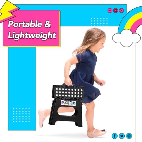 Delxo Folding Step Stool 11 inch 2 Pack,300 Lbs Step Stool for Kids&Adults - Image 6