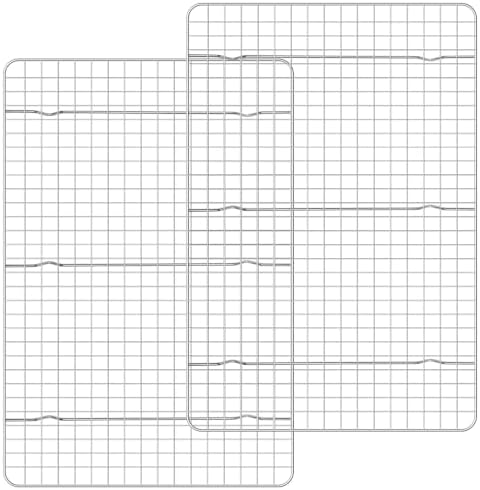 Briout 2PCS Cooling Racks for Cooking and Baking,10"x14.75"Wire Rack,Silver by Briout
