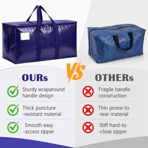 Songrey Extra Large Heavy Duty Moving Bags, 4 Pack, Dark Blue - Image 4