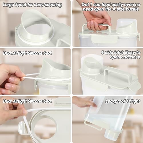 LEAWALK Cat Dog Pet Food Storage Container 5-7Lbs BPA-free Elegant White - Image 4