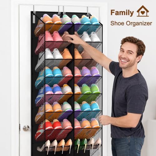 UVIAHOMI Over the Door Shoe Organizer for 20-30 Pairs, 10-Tier, Black - Image 2