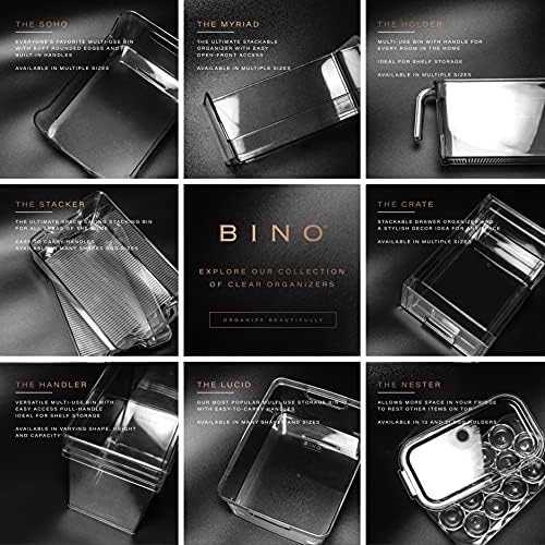 BINO | Clear Storage Organizer | THE LODGE COLLECTION | Containers for Organizing with Handles| Pantry & Kitchen Organization | Fridge Organizer | Bathroom Organizer | Storage Bins For Shelves Cabinet - Image 6