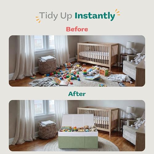 SoftOwl Extra Large Toy Storage Organizer with Lid - Sturdy, Collapsible Toy Chest Storage Box Design - Toys Bin with Dividers for Kids, Nursery, Bedroom, Playroom 37"x16"x14" - Image 7