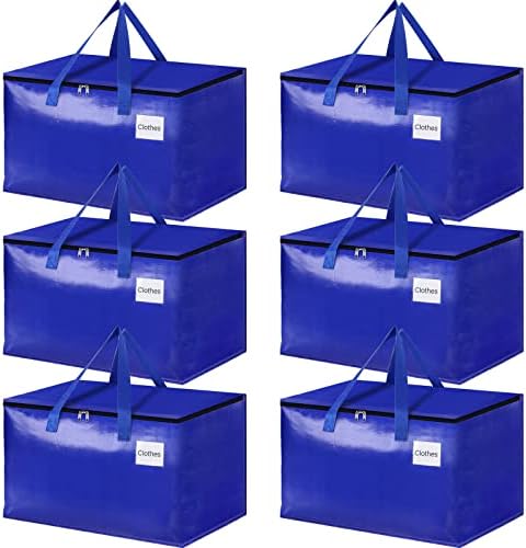 HomeHacks Moving Bags, 125L-6 Pack Heavy Duty Moving Totes by HomeHacks