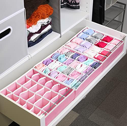 Simple Houseware Sock Drawer Organizer, 3 Pack, Pink - Image 4