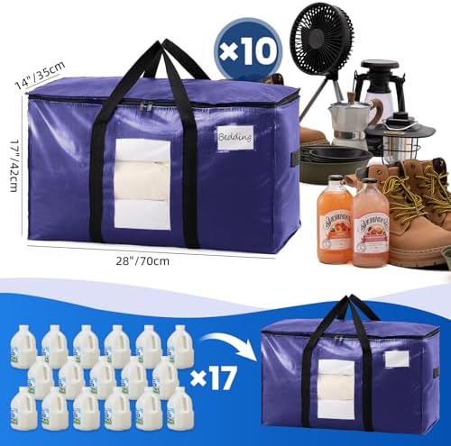 TAILI 10 Pack Dark Blue XXL Moving Bags,Storage Bags with Visible Window - Image 6
