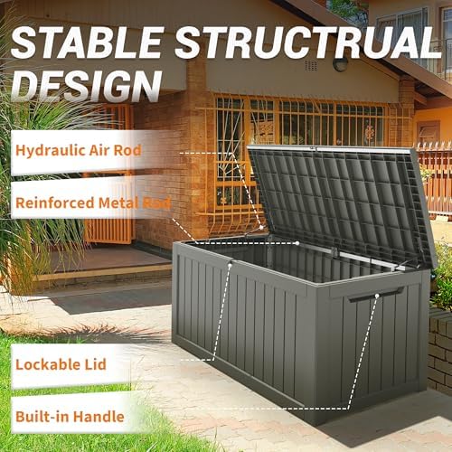Outdoor Storage Box Waterproof, 300 Gallon Deck Box for Patio Storage - Image 3