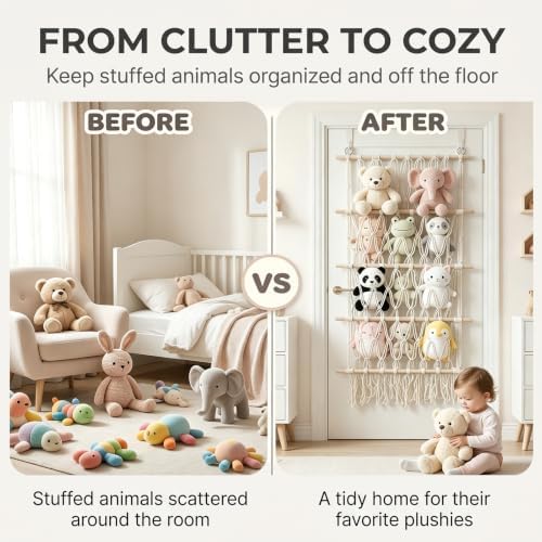 16.51x36.22'' 4 Tier Stuffed Animal Storage Net, Wall Hanging/Door Stuffed - Image 3