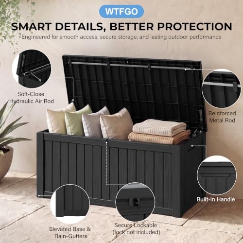 Outdoor Storage Box Waterproof, 155 Gallon Deck Box For Patio Storage - Image 5