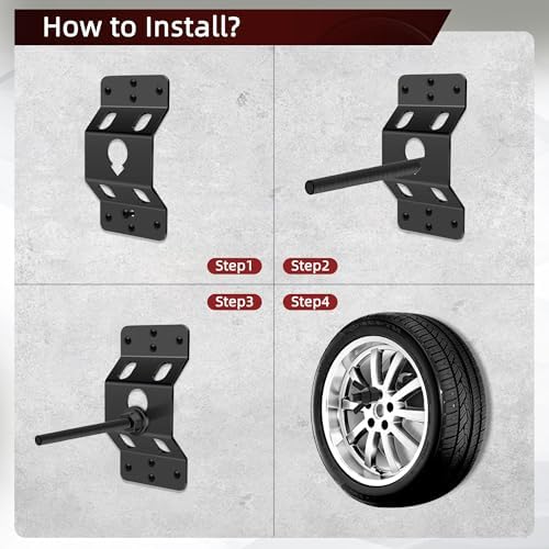Trailer Spare Tire Mount,Upgraded Spare Wheel Carrier, Spare Tire Mounting Bracket Rack,Wall Mount for Enclosed Trailers,Cargo Race Box Trailers,Trucks, Vans, Garages, Warehouses and Semis - Image 6