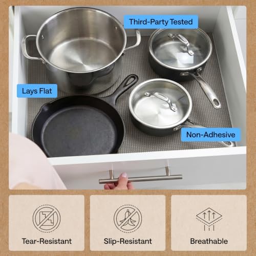 GORILLA GRIP powerGRIP Drawer Shelf and Cabinet Liner, 17.5"x20', Gray - Image 5