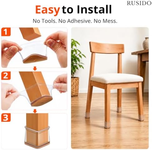Chair Leg Floor Protectors Square for Hardwood Floors 35 Pcs Large - Image 3