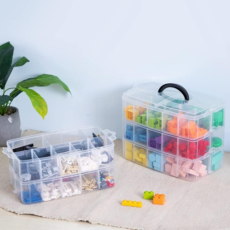 Sooyee 6 Tier Stackable Craft Organizers and Storage Box, Clear - Image 3