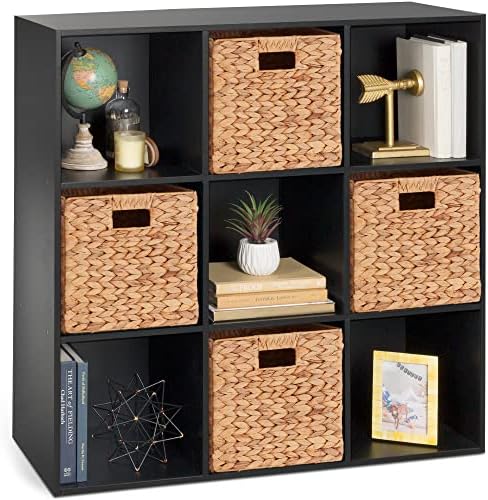 Best Choice Products 9-Cube Storage Organizer, 11in Shelf Opening, Bookcase, Display Shelf, Customizable w/ 3 Removable Back Panels - Black by BestChoiceProducts