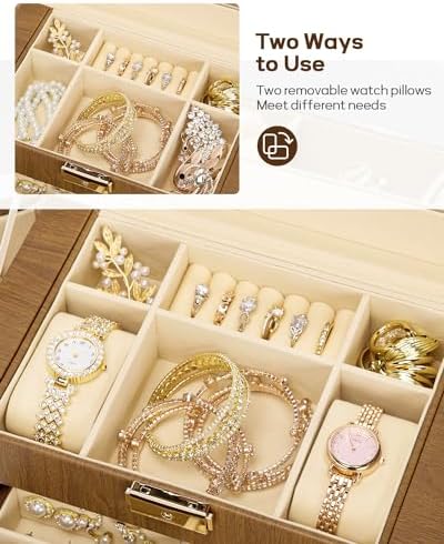 Homde Large Jewelry Box for Women: 5-Layer Organizer with Lock for Dresser - Image 4