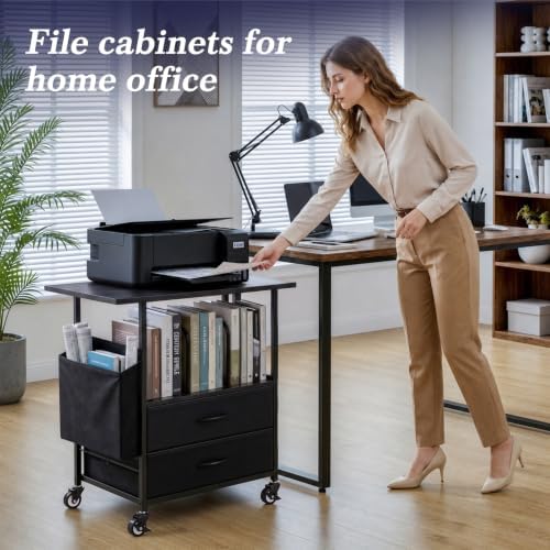 Faesun 22IN Mobile Filing Cabinet, Rolling File Cabinet with Fabric Drawers - Image 2