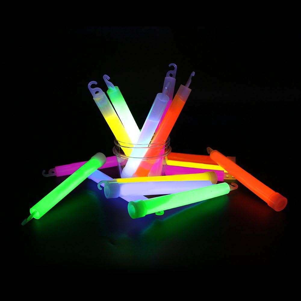 novelinks 25 Pcs 6'' Premium Glow Sticks Bulk - Ultra Bright Large Glow Necklaces Light up Glow in The Dark, Emergency Glow Sticks, Long-lasting Lighting Waterproof