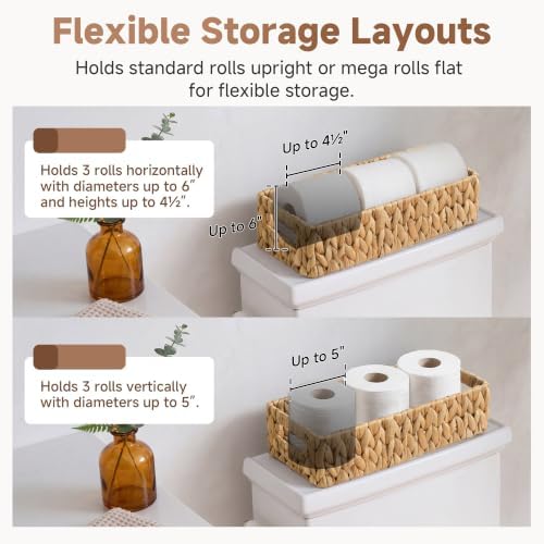 StorageWorks Toilet Paper Basket, Small Bathroom Basket Organizer - Image 4