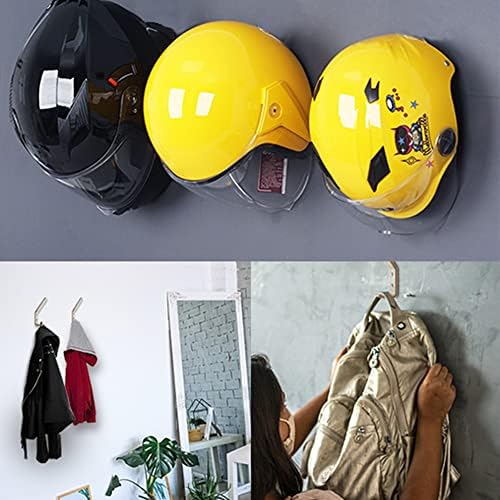 6 Set Motorcycle Helmet Holder Hook, Metal Wall Mount Helmet Hanging Rack - Image 6