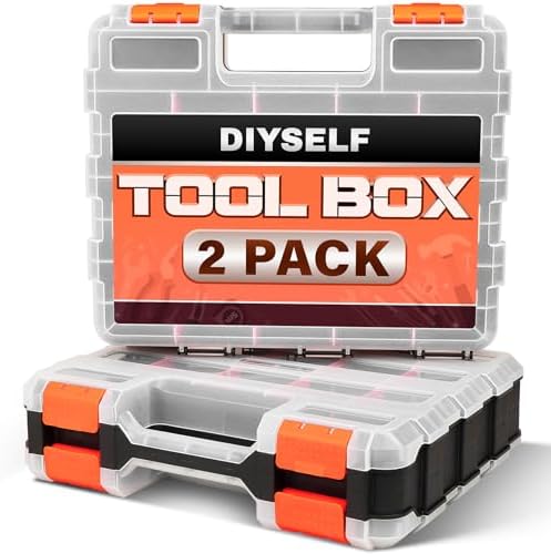 DIYSELF 2 Pack Hardware Organizer, 34-Compartment Small Parts Organizer by DIYSELF