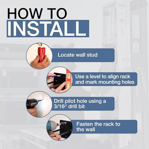 StoreYourBoard Heavy Duty Ladder Hooks for Garage Wall, Holds 2 Ladders - Image 5