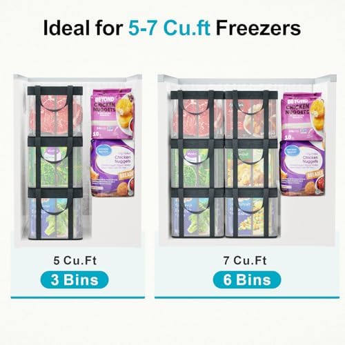 iSPECLE Deep Freezer Organizer Bins - for 5-7 Cu.Ft Chest Freezers, 6 Pack - Image 2