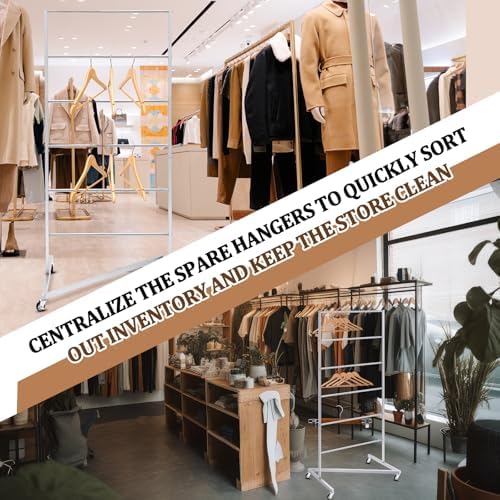 DoubleFill 6 Tier Z-truck Hanger Organizer Stacker Clothes Hanger Holder Hold up 350 Wire Hangers, Stainless Steel Rack Stand Mobile Rack for Laundry Rooms Malls Boutiques 30" W x 22" D x 65 ½"h - Image 5