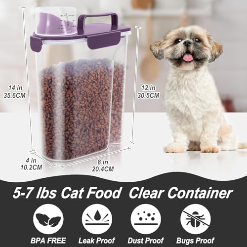 LEAWALK Cat Dog Pet Food Storage Container 5-7Lbs BPA-free-Deep Purple - Image 3