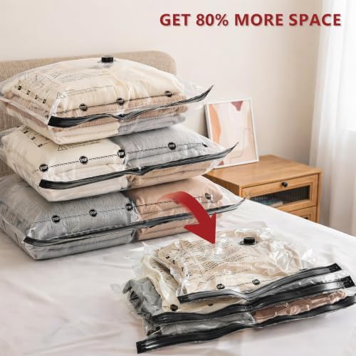 Travel Vacuum Bags for Clothing with Cordless Pump 18 Combo, Clear - Image 3