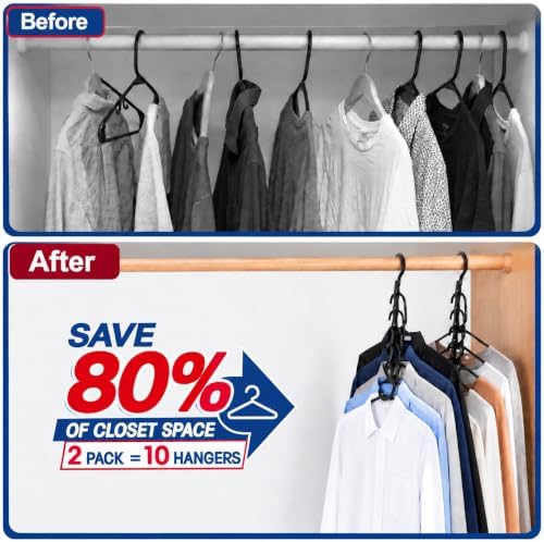 HOUSE DAY 6 Pack Magic Hangers and 50 Pack Plastic Hangers, Hangers Set - Image 3