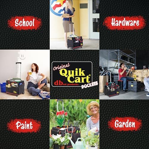 dbest Products Quik Cart Pockets Bundle Sport - 10 Pocket - Black & Red - Image 6