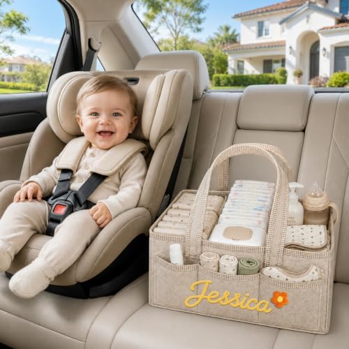 Personalized Diaper Caddy Organizer Custom Baby Storage Basket - Image 4